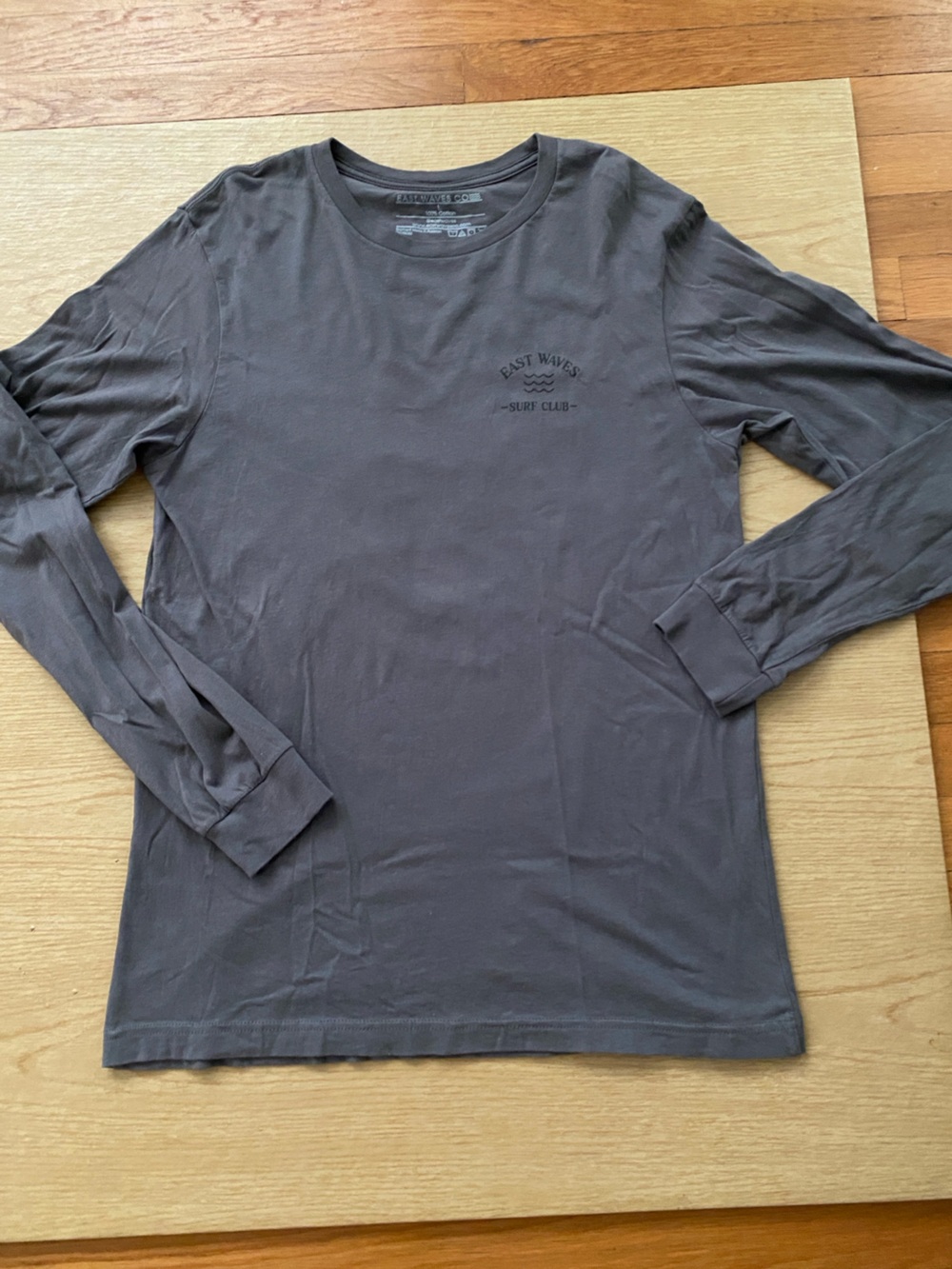 East WAVES Surf Club Long-Sleeve Crew Neck Shirt - Charcoal grey  large
